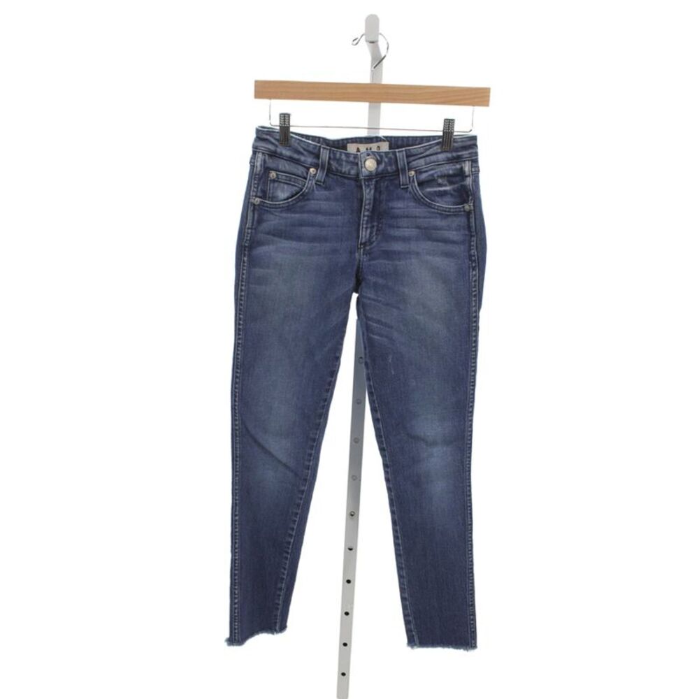 Amo Womens Skinny Blue Low Rise Cotton Jeans Size 26